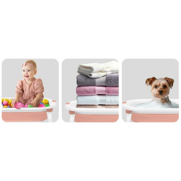 Skládací dětská vanička RK-286, bílo-růžová | Ricokids - Image 9