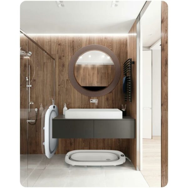 Skládací dětská vanička RK-287, bílo-šedá | Ricokids - Image 10