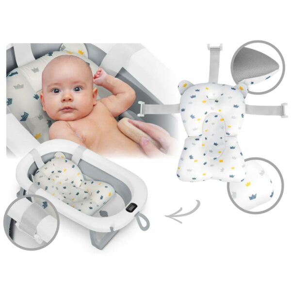 Skládací dětská vanička RK-287, bílo-šedá | Ricokids - Image 5