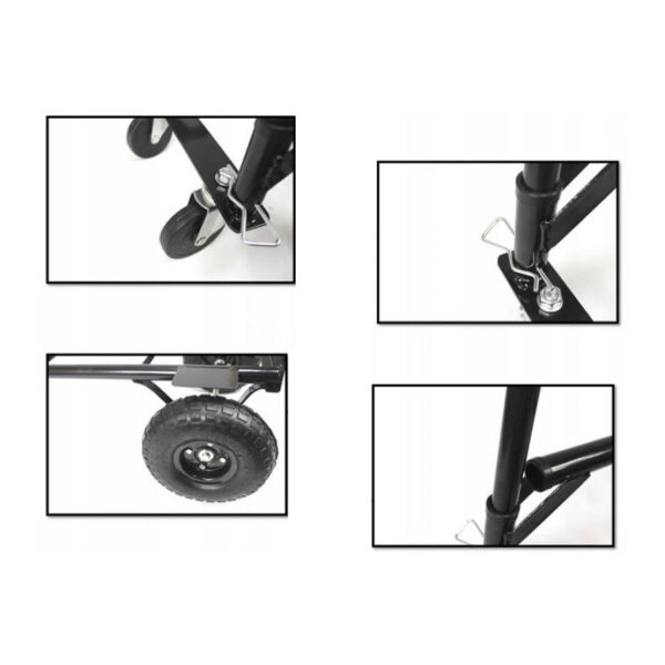 Univerzální přepravní vozík 2v1, 150kg, černý | Garden Line - Image 6