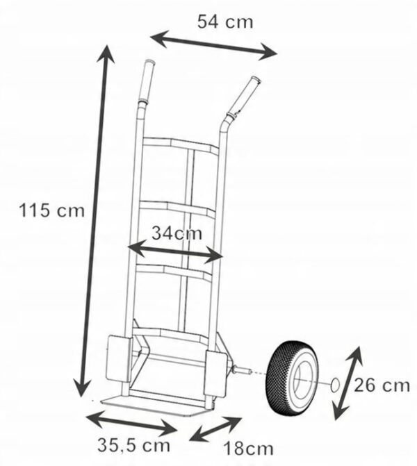 Přepravní vozík, skladový, 200kg | Garden Line - Image 9