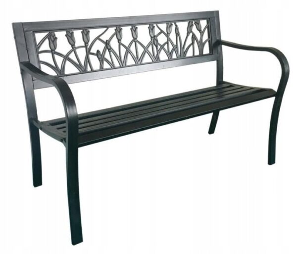 Zahradní lavička, 125x53x77cm, tulipány | Garden Line - Image 2