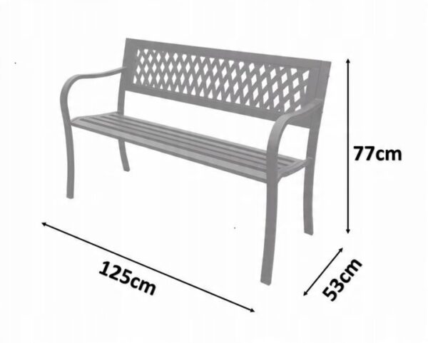 Zahradní lavička, 125x53x77cm, tulipány | Garden Line - Image 3