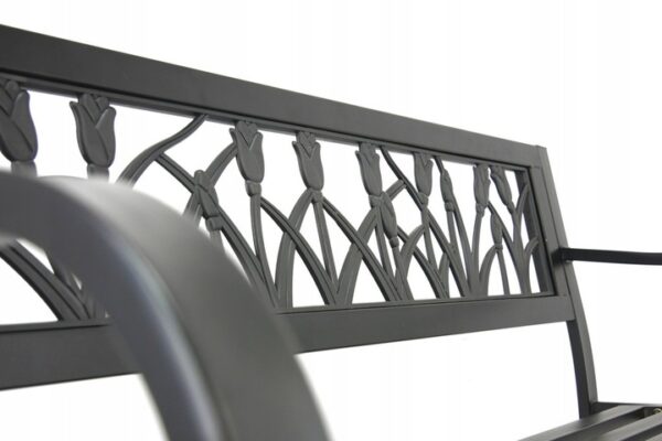Zahradní lavička, 125x53x77cm, tulipány | Garden Line - Image 5