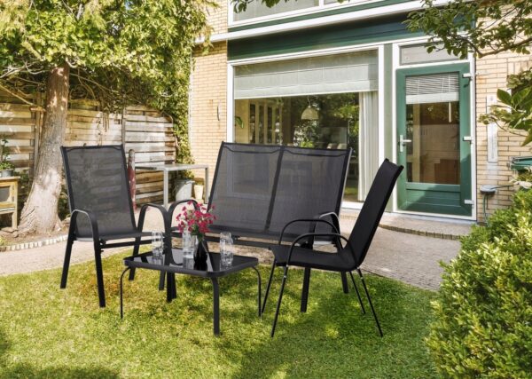 Zahradní sestava, černá, 2 židle, pohovka, stůl | Garden Line - Image 8