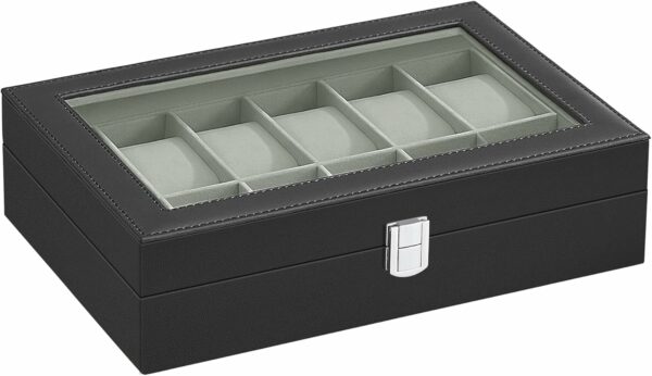 Organizér na hodinky, černošedá | Songmics - Image 2