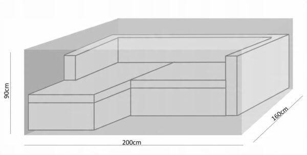 Plachta pro zahradní nábytek, 200x160x90cm, šedá | Garden Line - Image 3