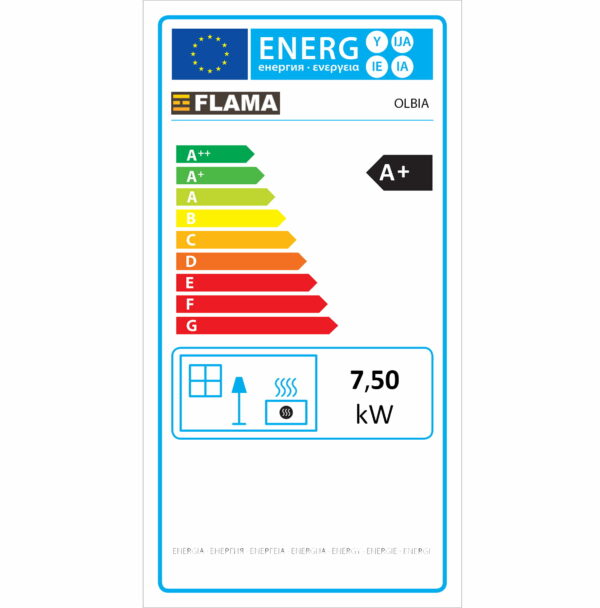 Krbová kamna OLBIA s přívodem vzduchu, 7,5 kW | bílá - Image 7