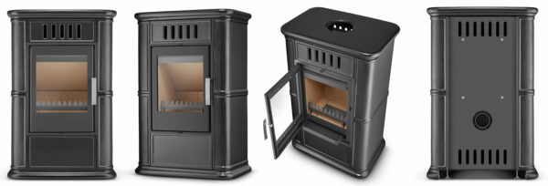 Krbová kamna OLBIA s přívodem vzduchu, 7,5 kW | černá - Image 5