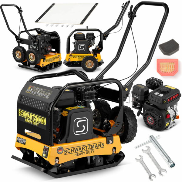 Vibrační deska ZG140TK, 120 kg, 6,5 HP | Schwartzmann je výkonný benzínový zhutňovač půdy s motorem Loncin, vhodný pro stavební a terénní práce.