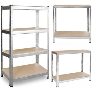 Kovový úložný regál, 180x90x40cm, 600kg | Plonos poskytuje praktický prostor pro uskladnění různých předmětů, vhodný do dílny, garáže i domácnosti.