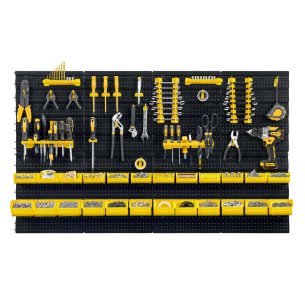 Dílenská stěna na nářadí HM-580, 128x76cm, žlutá | Humberg - Image 2