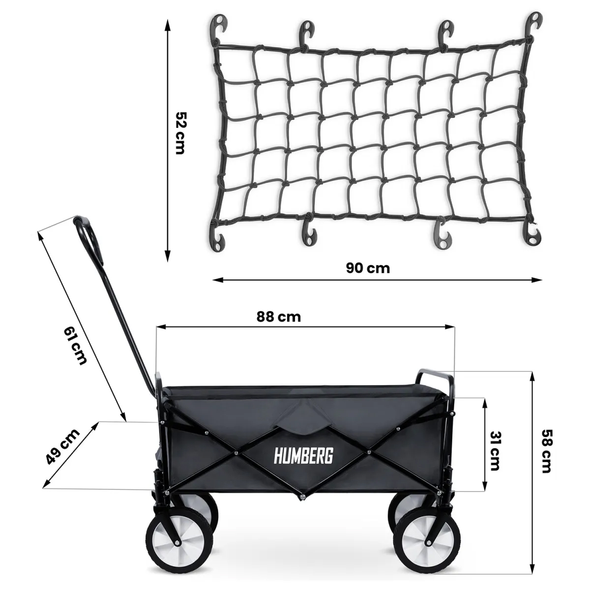 Skládací vozík se síťkou HM-511, 80L | Humberg - Image 2