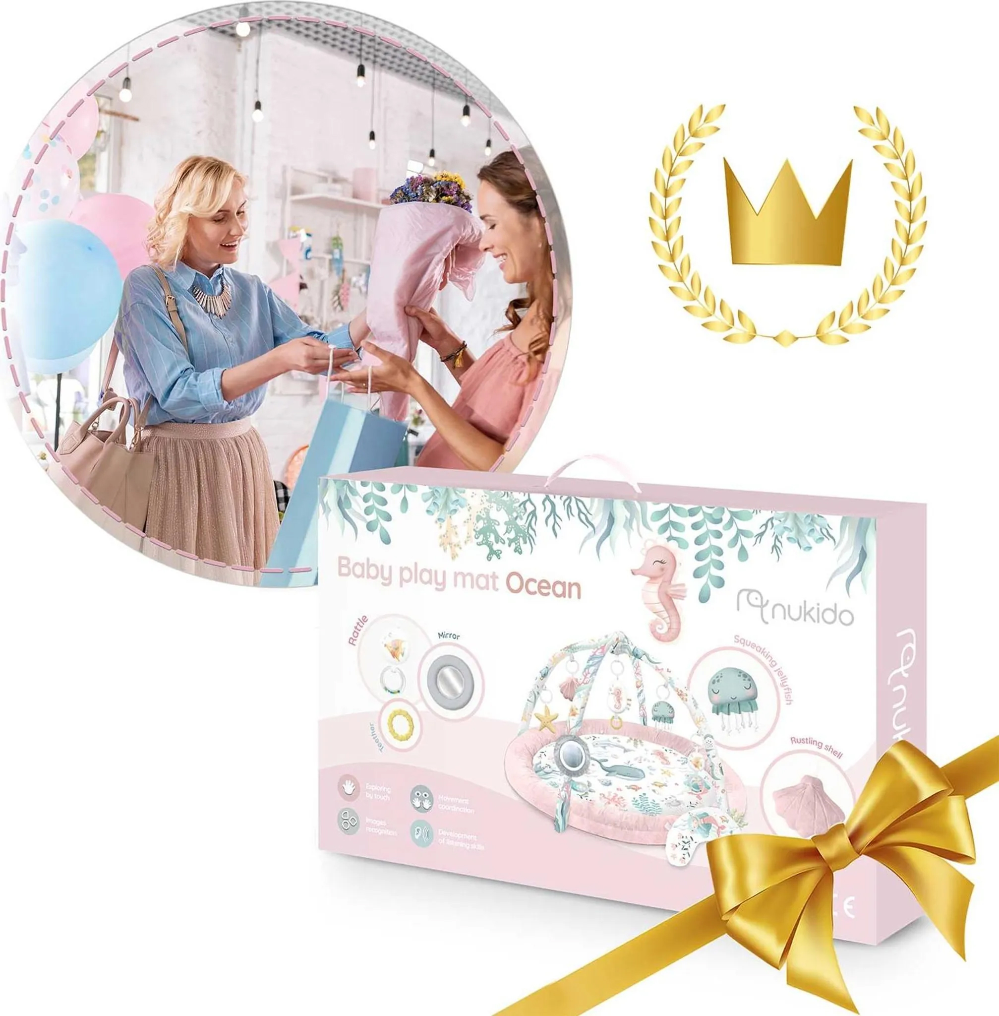 Interaktivní vzdělávací podložka, oceán, růžová | Nukido - Image 10