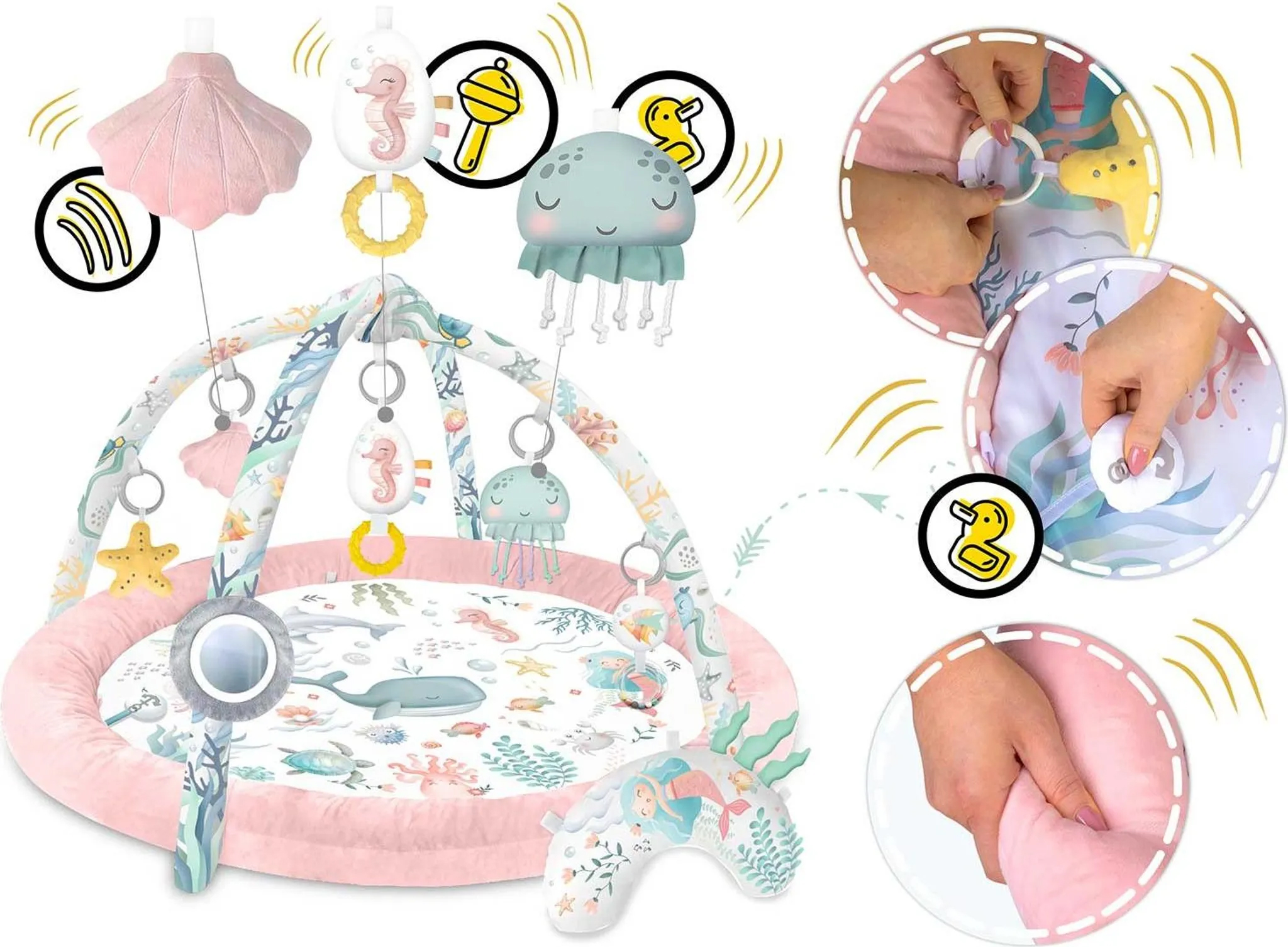 Interaktivní vzdělávací podložka, oceán, růžová | Nukido - Image 4