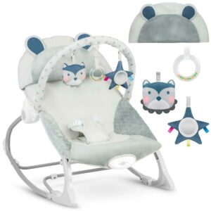 Dětské houpací vibrační lehátko, šedé | Ricokids