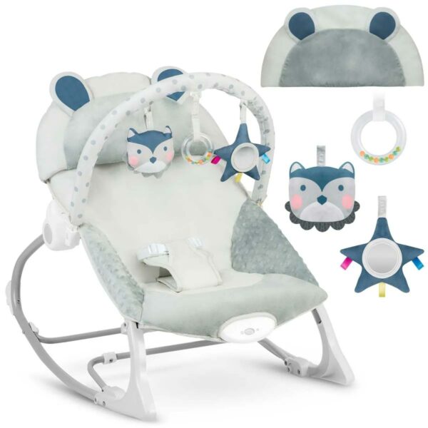 Dětské houpací vibrační lehátko, šedé | Ricokids