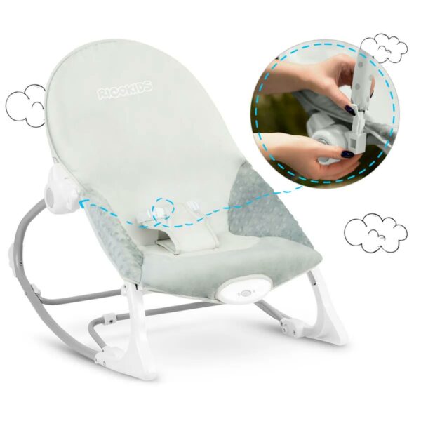 Dětské houpací vibrační lehátko, šedé | Ricokids - Image 10