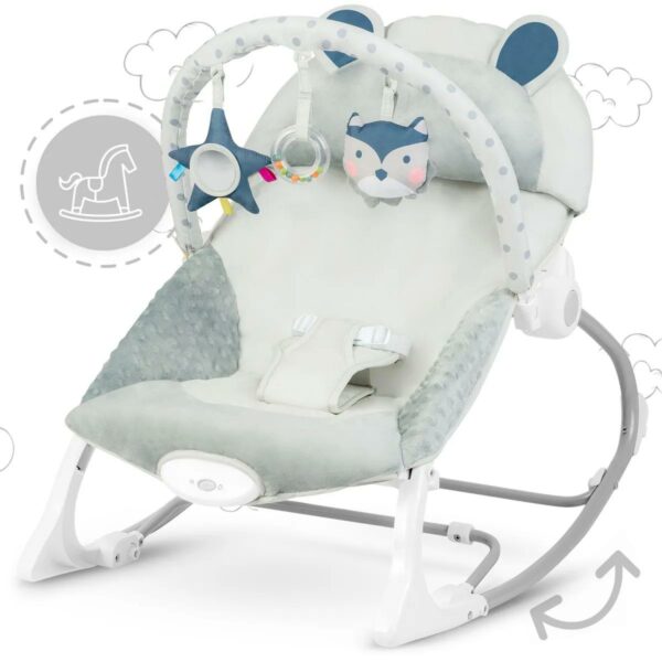 Dětské houpací vibrační lehátko, šedé | Ricokids - Image 11