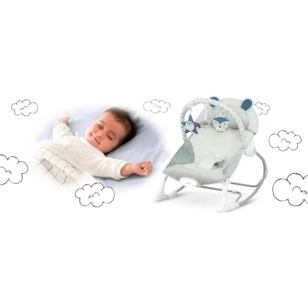 Dětské houpací vibrační lehátko, šedé | Ricokids - Image 12