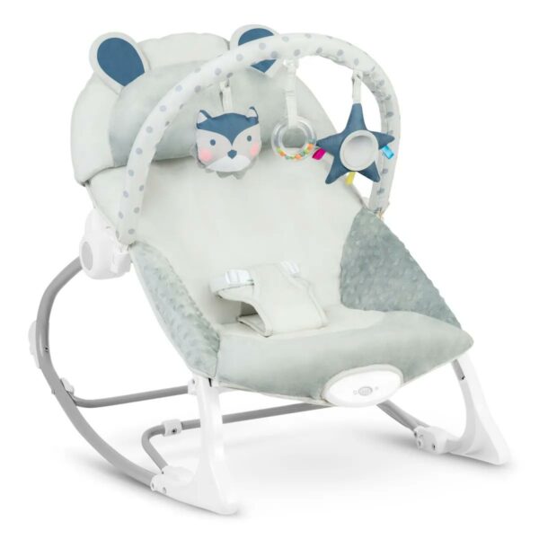 Dětské houpací vibrační lehátko, šedé | Ricokids - Image 2