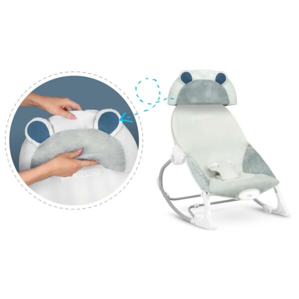 Dětské houpací vibrační lehátko, šedé | Ricokids - Image 7