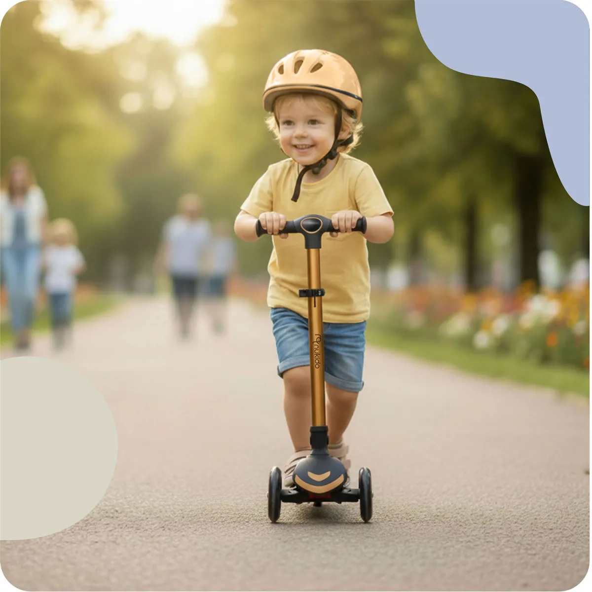 Tříkolová koloběžka, zlatá | Nukido Flippo - Image 12