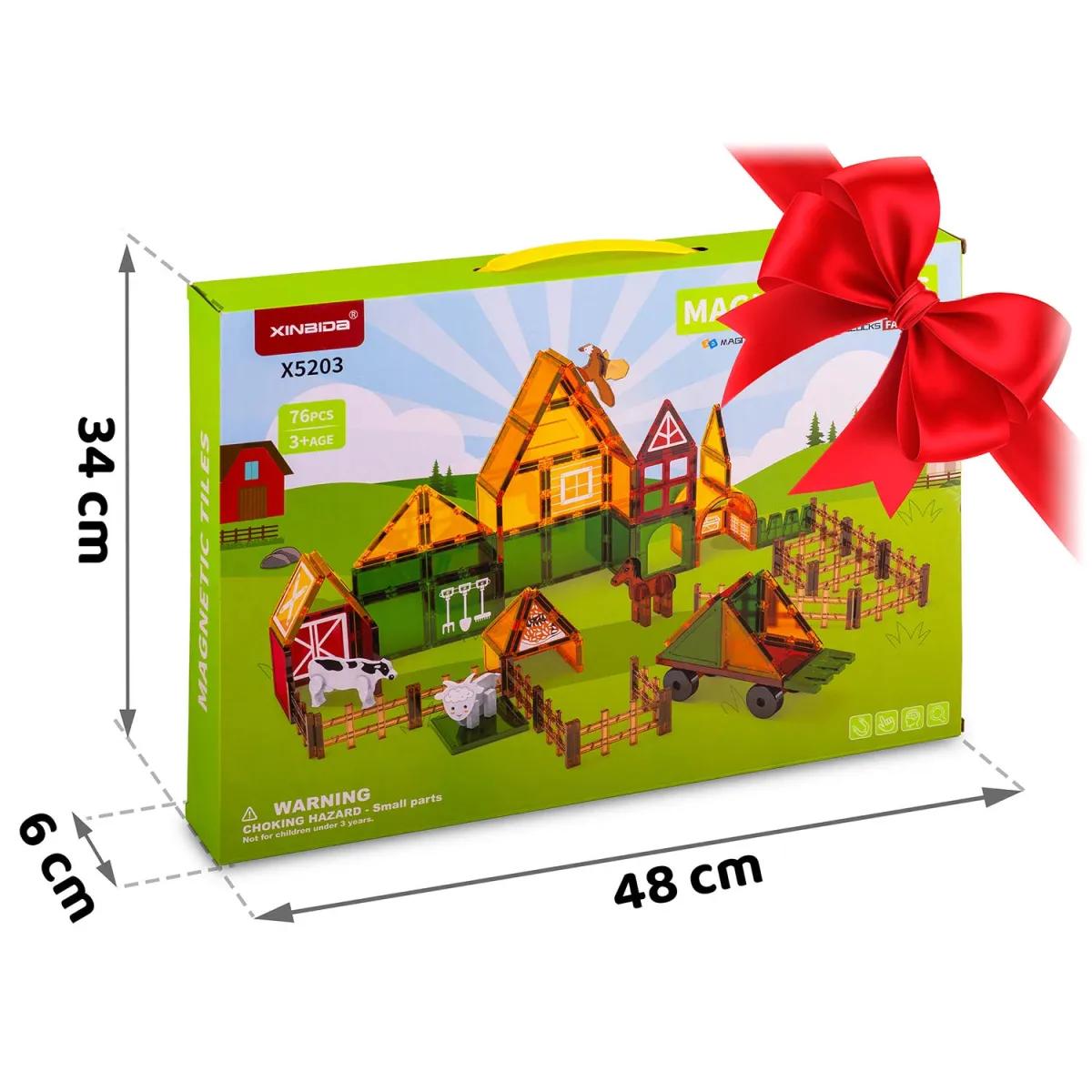 Magnetická stavebnice RK-781, 76ks, farma | Ricokids - Image 2