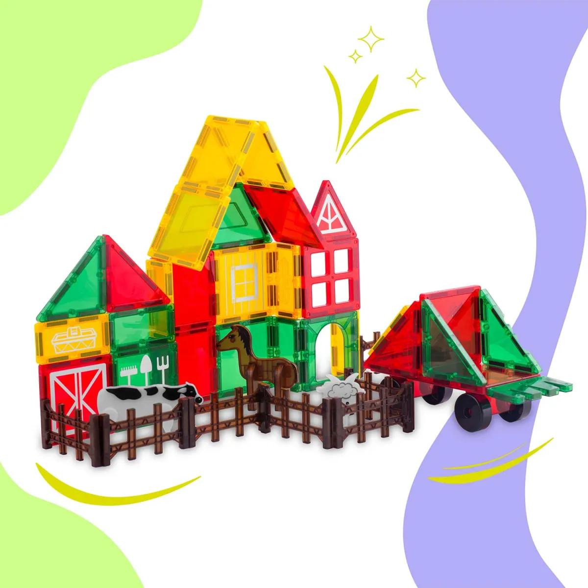 Magnetická stavebnice RK-781, 76ks, farma | Ricokids - Image 3