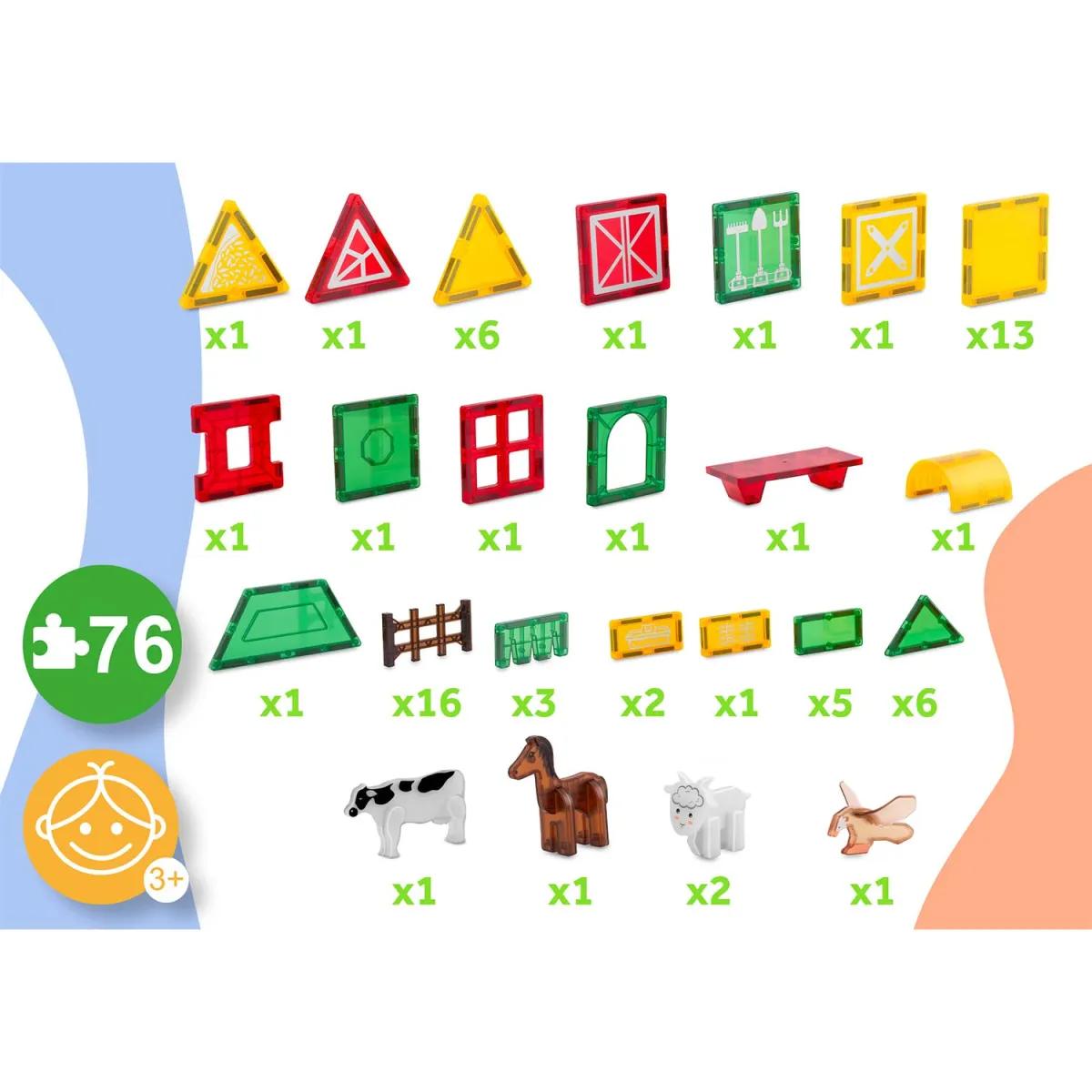 Magnetická stavebnice RK-781, 76ks, farma | Ricokids - Image 8