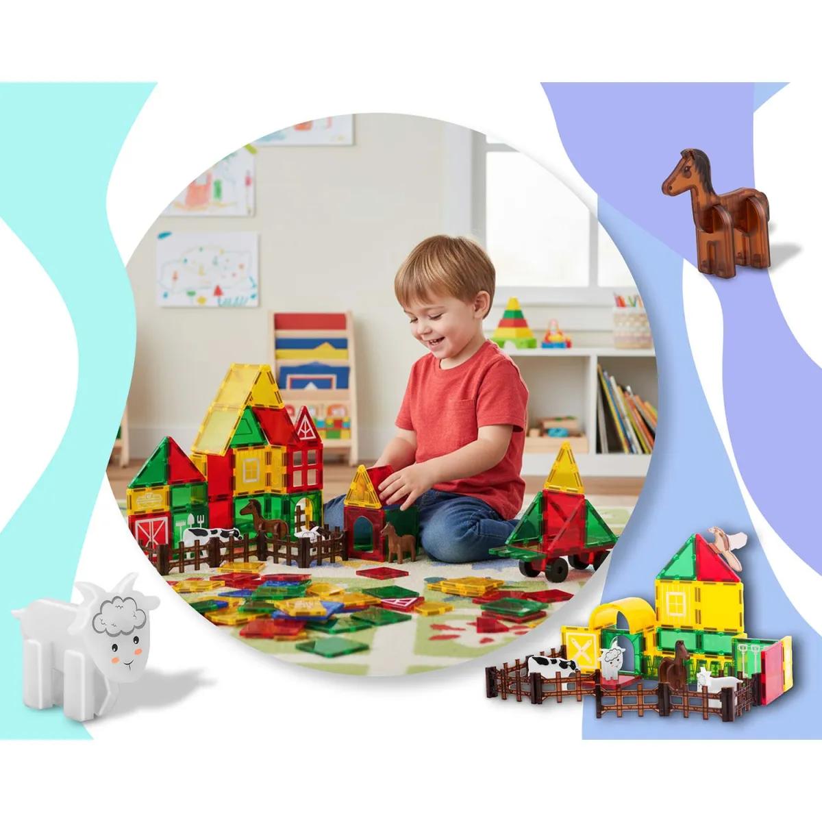 Magnetická stavebnice RK-781, 76ks, farma | Ricokids - Image 9