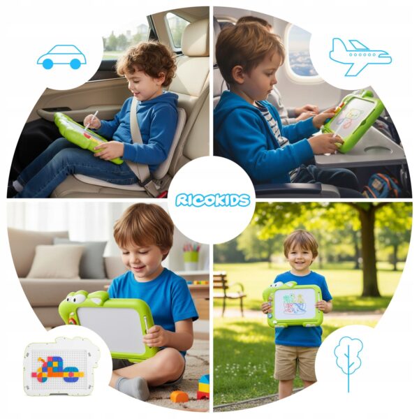 Dětská magnetická tabule pro kreslení RK-823, zelená | Ricokids - Image 11