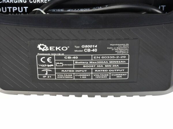 Nabíječka autobaterií, 12/24V, CB-40 | GEKO - Image 5