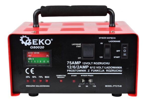 Autonabíječka se startérem, 75A, 6/12V | GEKO