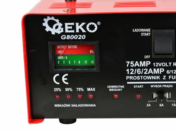 Autonabíječka se startérem, 75A, 6/12V | GEKO - Image 2