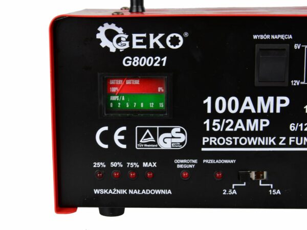 Autonabíječka se startérem, 100A, 6/12V | GEKO - Image 3