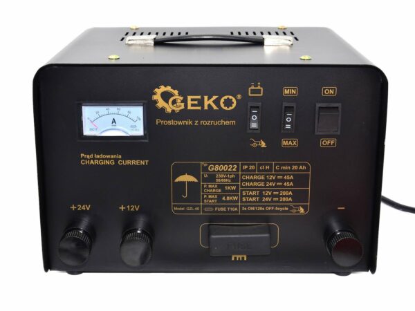 Autonabíječka se startérem, 200A, 12/24V | GEKO - Image 2