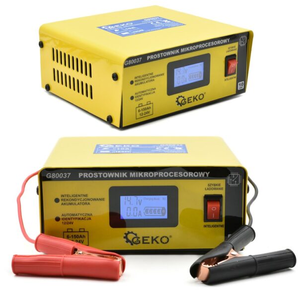Nabíječka autobaterií, mikroprocesorová, 12/24V | GEKO - Image 4