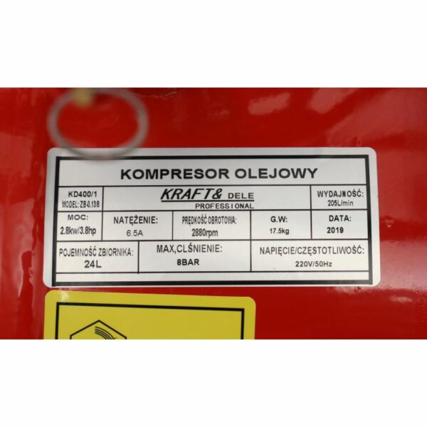 Olejový kompresor s příslušenstvím, 24L | KD400-K3 - Image 23