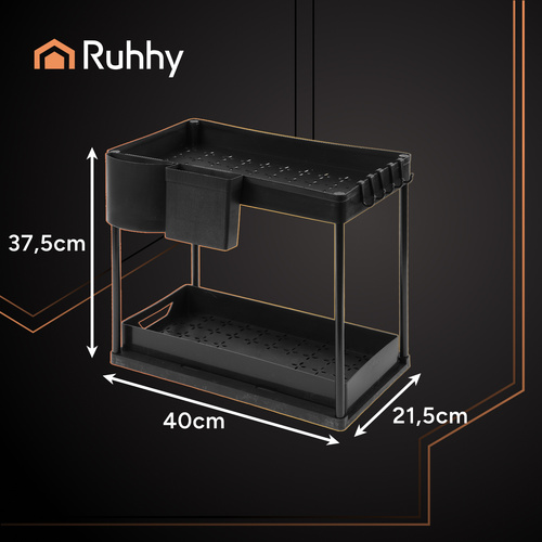 Organizér po dřez, černý | Ruhhy - Image 2