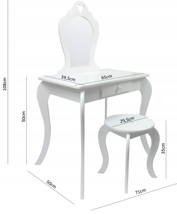 Dětský kosmetický stolek se zrcadlem | zelený - Image 2