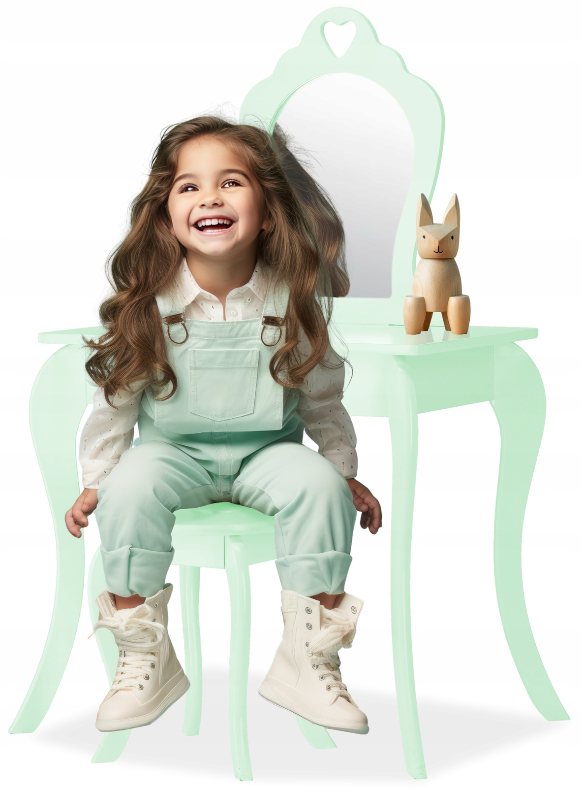 Dětský kosmetický stolek se zrcadlem | zelený - Image 5