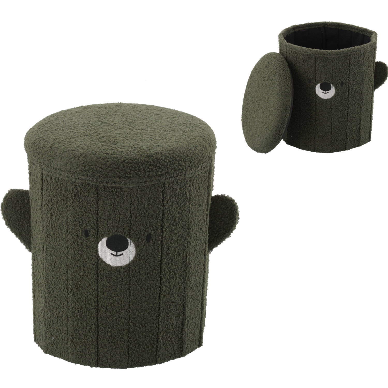 Dětská taburetka s úložným prostorem, 28x28x34cm | zelená