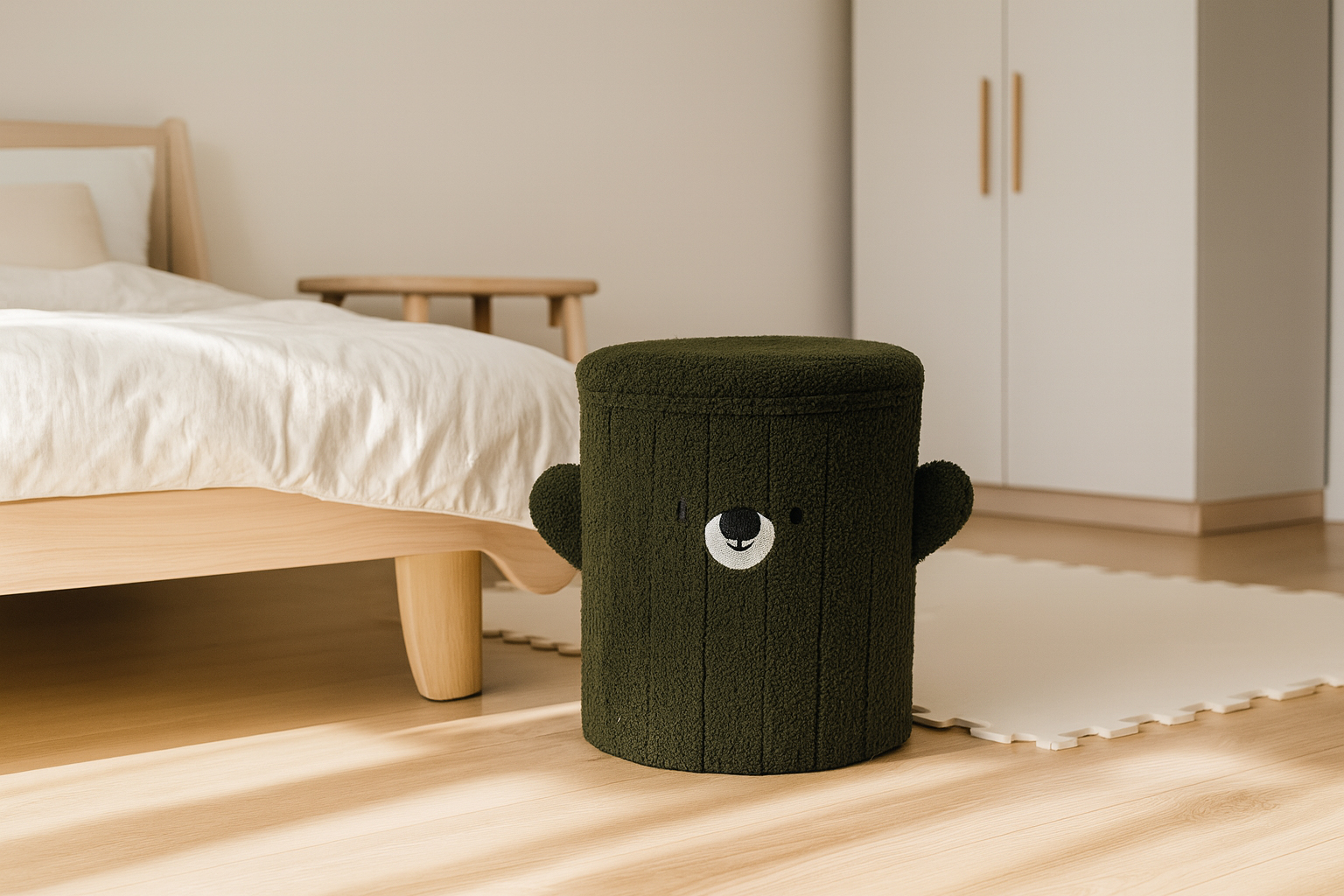 Dětská taburetka s úložným prostorem, 28x28x34cm | zelená - Image 9