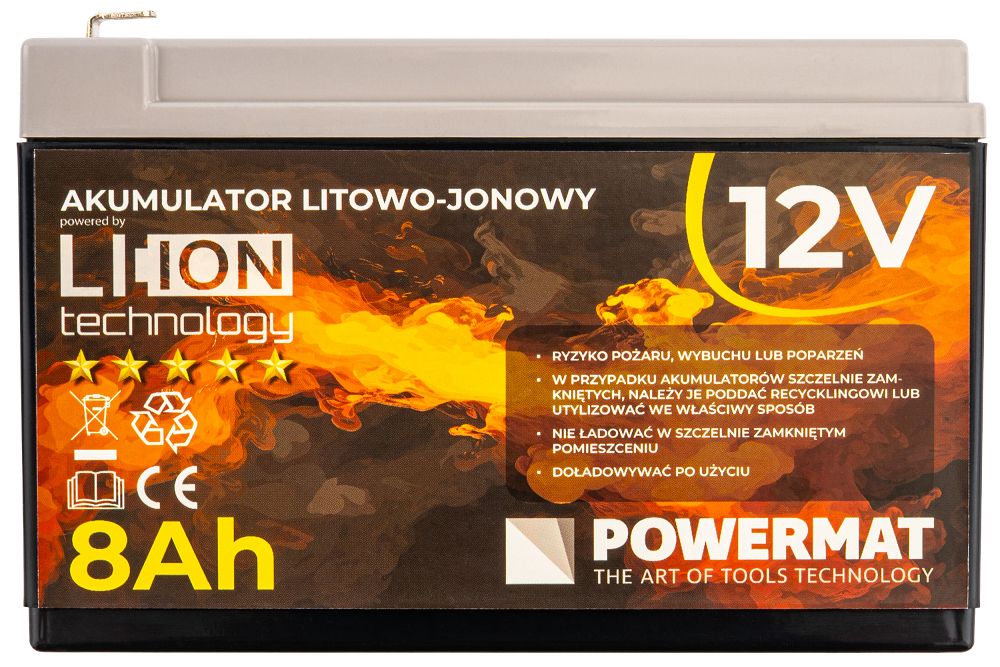 Lithium-iontová baterie, 12AH, 12V | PM-AKLJ-12V8AM - Image 2