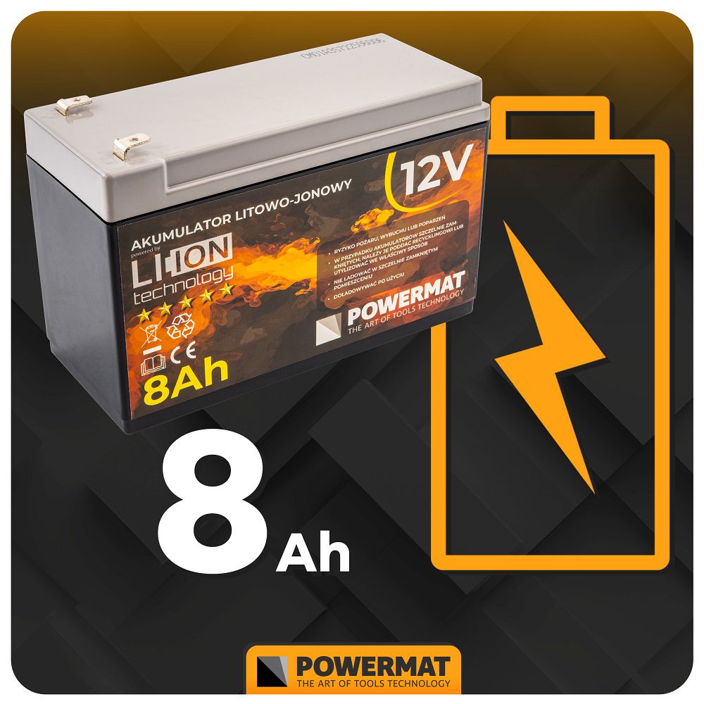 Lithium-iontová baterie, 12AH, 12V | PM-AKLJ-12V8AM - Image 8