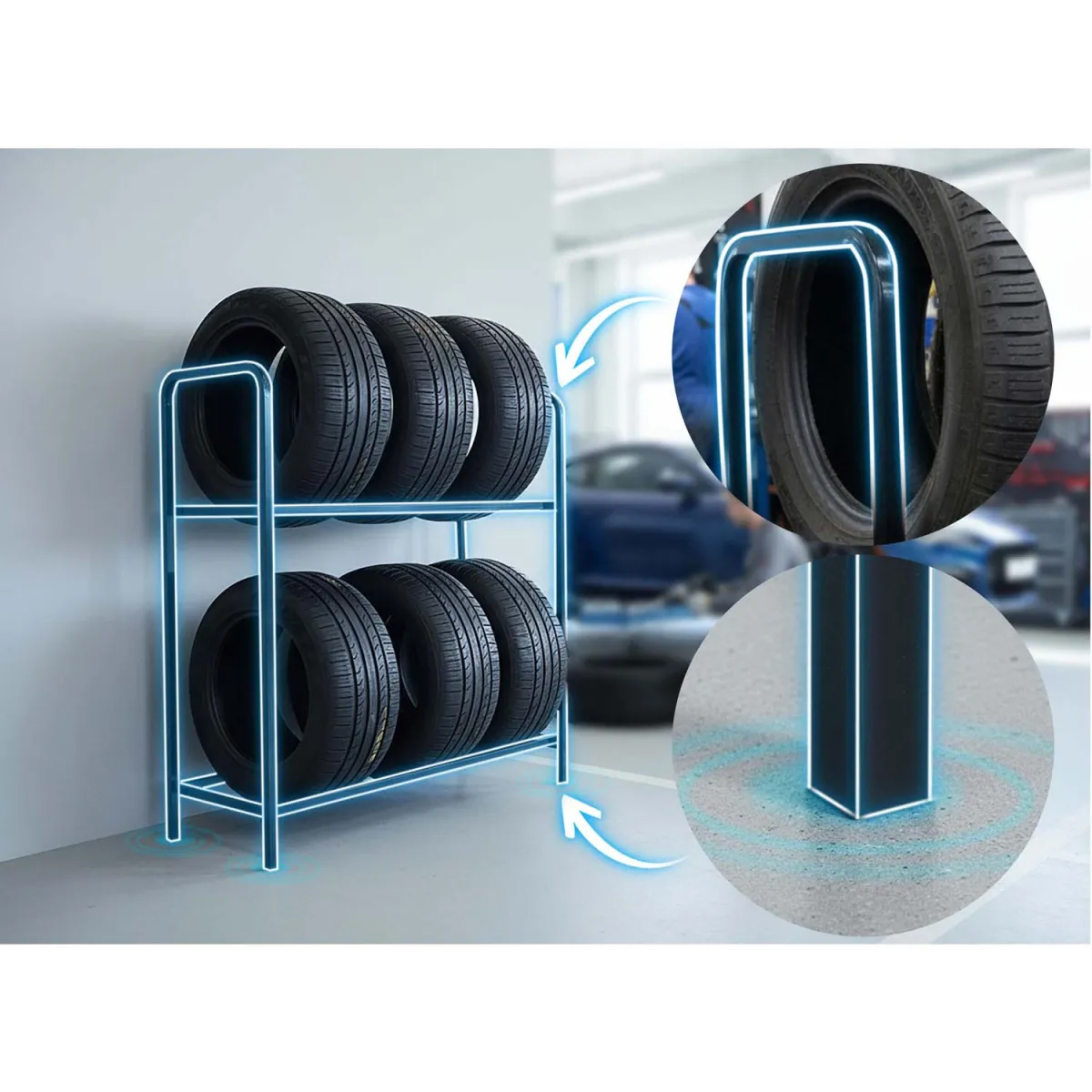 Stojan na pneumatiky HM-386, 8 míst | Humberg - Image 5