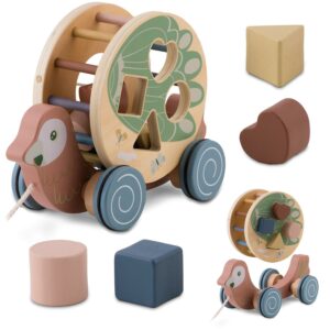 Dětská dřevěná hračka NK-854, papoušek | Nukido