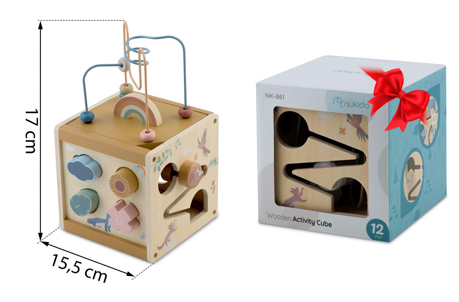Dřevěná senzorická kostka, NK-861 | Nukido - Image 2