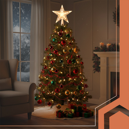 Vánoční hvězda na stromeček, LED, teplá bílá | Ruhhy - Image 6